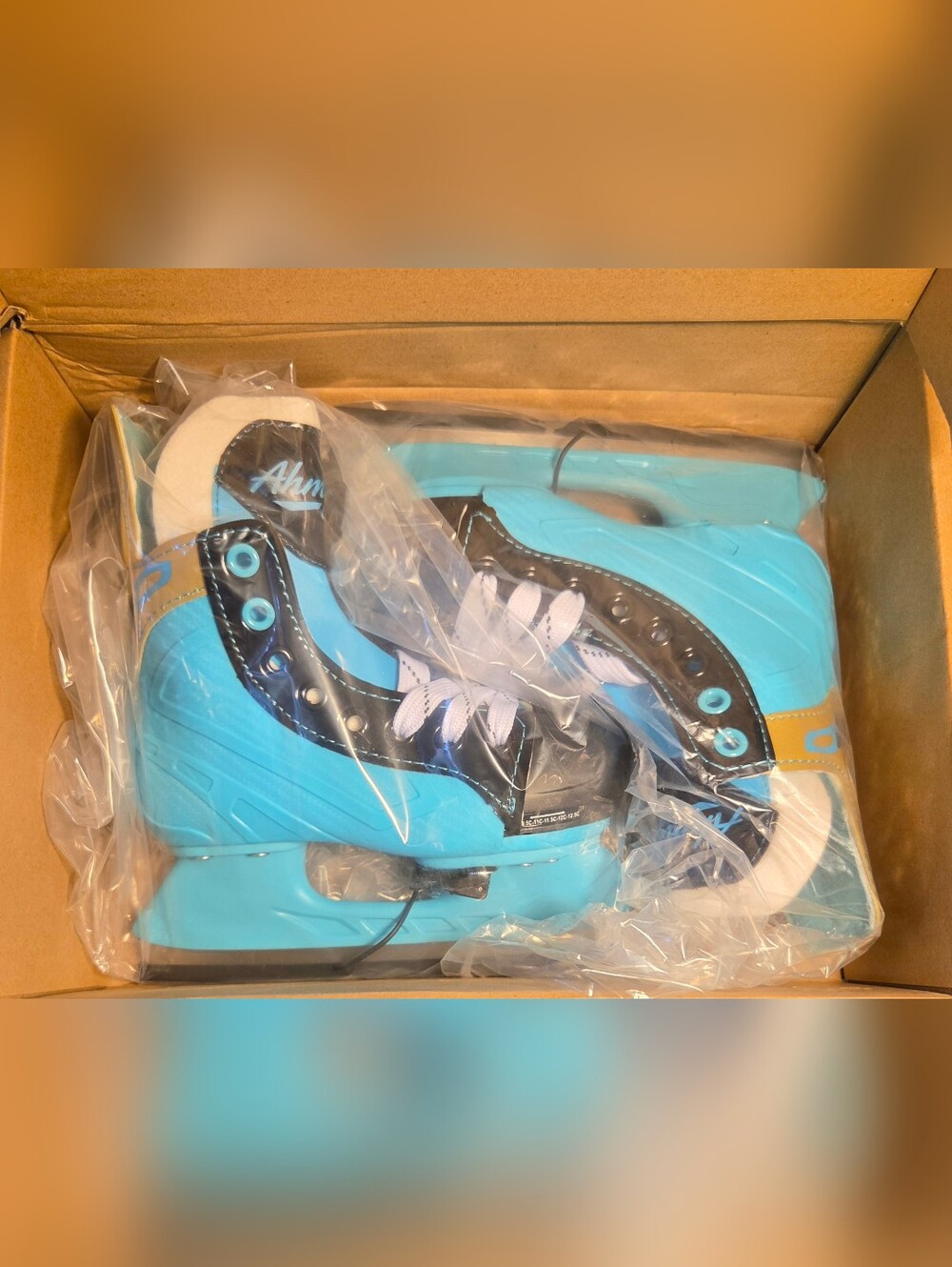 AmyLion Adjustable Youth Ice Hockey Skates Black/Blue Size 10C-12.5C ** - Picture 2 of 11